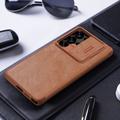 Samsung Galaxy S25 Ultra Nillkin Qin Pro Lompakkokotelo - Ruskea
