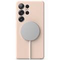 Samsung Galaxy S25 Ultra Ringke Liquid Silicone MagSafe Kotelo - Vaaleanpunaista Hiekkaa
