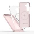 iPhone 16e Tech-Protect Nestemäinen silikonikotelo - MagSafe-yhteensopiva - vaaleanpunainen helmi