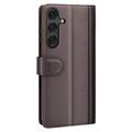 Samsung Galaxy S25 Nahkainen Lompakkokotelo Jalustalla - Ruskea