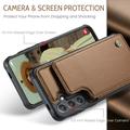 Samsung Galaxy S25+ Caseme C22 Kotelo RFID-korttilompakko - ruskea