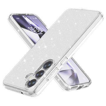 Samsung Galaxy S25+ Stylish Glitter Series Hybridikotelo - Valkoinen