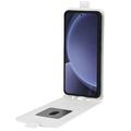 Samsung Galaxy S25+ Pystysuora Lompakkokotelo Korttipaikalla - Valkoinen