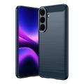Samsung Galaxy S26 FE Harjattu TPU Suojakuori - Hiilikuitu - sininen