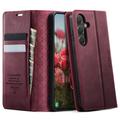 Samsung Galaxy S26 FE Caseme 033 vasikka tekstuuri lompakko tapauksessa RFID-sulku - punainen