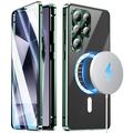 Samsung Galaxy S26 Ultra magneettinen suojakotelo, jossa on karkaistu suojalasi - MagSafe-yhteensopiva - vihreä