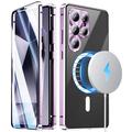 Samsung Galaxy S26 Ultra magneettinen suojakotelo, jossa on karkaistu lasisuoja - MagSafe-yhteensopiva - violetti