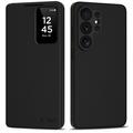 Samsung Galaxy S26 Ultra Tech-Protect Smart Clear View Käännä kotelo korttipaikalla - musta