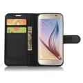 Samsung Galaxy S7 Lompakkokotelo Magneettisella Sulkijalla - Musta
