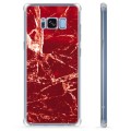 Samsung Galaxy S8 Hybrid Suojakuori - Punainen Marmori