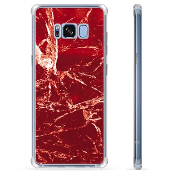 Samsung Galaxy S8 Hybrid Suojakuori - Punainen Marmori