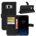 Samsung Galaxy S8+ Lompakkokotelo Magneettisella Sulkijalla - Musta