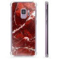 Samsung Galaxy S9 Hybrid Suojakuori - Punainen Marmori