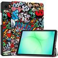 Samsung Galaxy Tab A11/A9 Tri-Fold Series Smart Folio -kotelo - Graffiti
