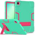 Samsung Galaxy Tab A11+ Robottityyppinen hybridilaukku jalustalla - Mint / Hot Pinkki