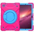 Samsung Galaxy Tab A8 10.5 (2021) Heavy Duty 360 Suojakotelo Käsihihnalla - Kuuma Pinkki / Sininen