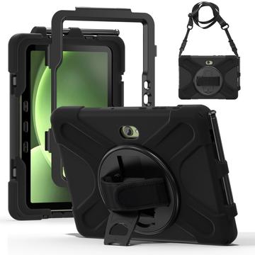 Samsung Galaxy Tab Active5 Pro Heavy Duty 360 Suojakotelo Käsihihnalla - Musta