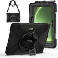 Samsung Galaxy Tab Active5 Pro Heavy Duty 360 Suojakotelo Käsihihnalla - Musta