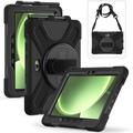Samsung Galaxy Tab Active5 Pro Heavy Duty 360 Suojakotelo Käsihihnalla - Musta