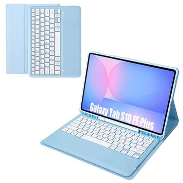 Samsung Galaxy Tab S10 FE+ Bluetooth Suojakotelo Näppäimistöllä - Vaaleansininen