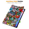Samsung Galaxy Tab S10 FE+ Tri-Fold Series Smart Folio -kotelo - Graffiti