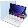 Samsung Galaxy Tab S10 Lite/S10 FE/S9 FE/S9 Bluetooth-näppäimistökotelo - Vauvan sininen