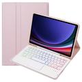 Samsung Galaxy Tab S10 Lite/S10 FE/S9 FE/S9 Bluetooth-näppäimistökotelo - vaaleanpunainen