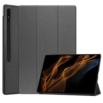 Samsung Galaxy Tab S10 Ultra Tri-Fold Sarjan Smart Lompakkokotelo - Harmaa