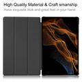 Samsung Galaxy Tab S10 Ultra Tri-Fold Sarjan Smart Lompakkokotelo - Harmaa