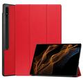 Samsung Galaxy Tab S10 Ultra Tri-Fold Sarjan Smart Lompakkokotelo - Punainen