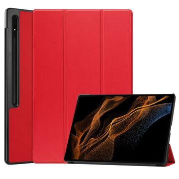 Samsung Galaxy Tab S10 Ultra Tri-Fold Sarjan Smart Lompakkokotelo - Punainen