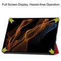Samsung Galaxy Tab S10 Ultra Tri-Fold Sarjan Smart Lompakkokotelo - Punainen