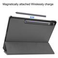Samsung Galaxy Tab S10+ Tri-Fold Sarjan Smart Lompakkokotelo - Harmaa