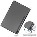Samsung Galaxy Tab S10+ Tri-Fold Sarjan Smart Lompakkokotelo - Harmaa