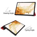 Samsung Galaxy Tab S10+ Tri-Fold Sarjan Smart Lompakkokotelo - Punainen