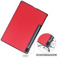 Samsung Galaxy Tab S10+ Tri-Fold Sarjan Smart Lompakkokotelo - Punainen