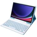 Samsung Galaxy Tab S9 Bluetooth Suojakotelo Näppäimistöllä - Vaaleansininen