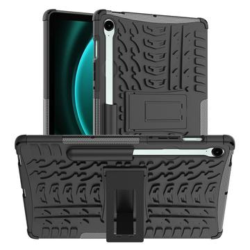Samsung Galaxy Tab S10 FE/S9 FE Liukumaton Hybridikotelo Jalustalla - Musta