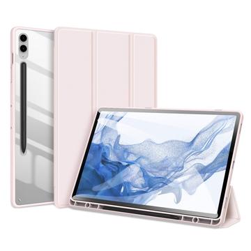 Samsung Galaxy Tab S9 FE+ Dux Ducis Toby Tri-Fold Älykäs Lompakkokotelo - Vaaleanpunainen