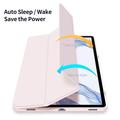 Samsung Galaxy Tab S9 FE+ Dux Ducis Toby Tri-Fold Älykäs Lompakkokotelo - Vaaleanpunainen