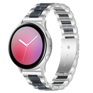 Samsung Galaxy Watch4/Watch4 Classic/Watch5/Watch6 Ruostumaton Teräsranneke - Tummansininen / Hopea
