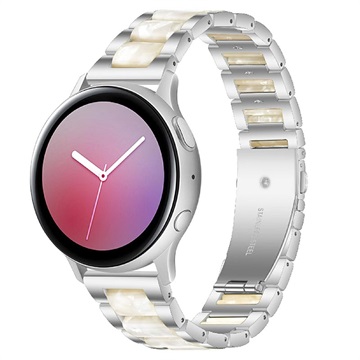 Samsung Galaxy Watch4/Watch4 Classic/Watch5/Watch6 Ruostumaton Teräsranneke - Helmenvalkea / Hopea