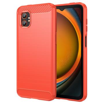 Samsung Galaxy XCover7 Pro Harjattu TPU Suojakuori - Hiilikuitu