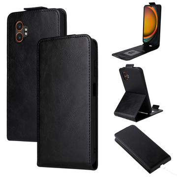 Samsung Galaxy XCover7 Pro Pystysuuntainen läppäkotelo jalustalla - musta
