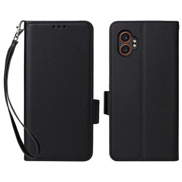 Samsung Galaxy XCover7 Pro Lompakkokotelo Magneettisella Sulkijalla - musta