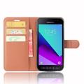 Samsung Galaxy Xcover 4/4s Lompakkokotelo Magneettisella Sulkijalla - Ruskea