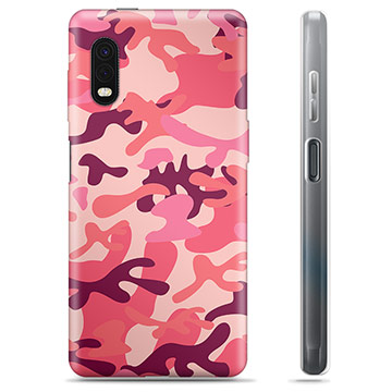 Samsung Galaxy Xcover Pro TPU Suojakuori - Pinkki Maastokuviointi