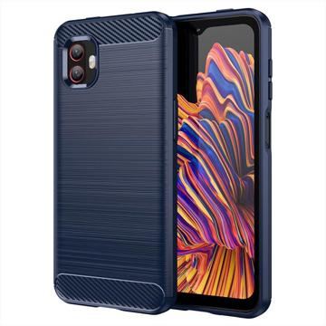 Samsung Galaxy Xcover6 Pro Harjattu TPU Suojakuori - Hiilikuitu