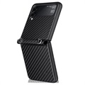 Samsung Galaxy Z Flip3 5G Suojakotelo Hihnalla - Hiilikuitu - Musta