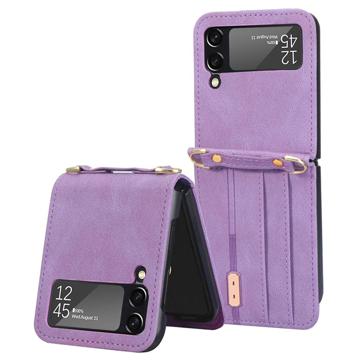 Samsung Galaxy Z Flip4 Hybridikotelo Korttipaikalla - Violetti